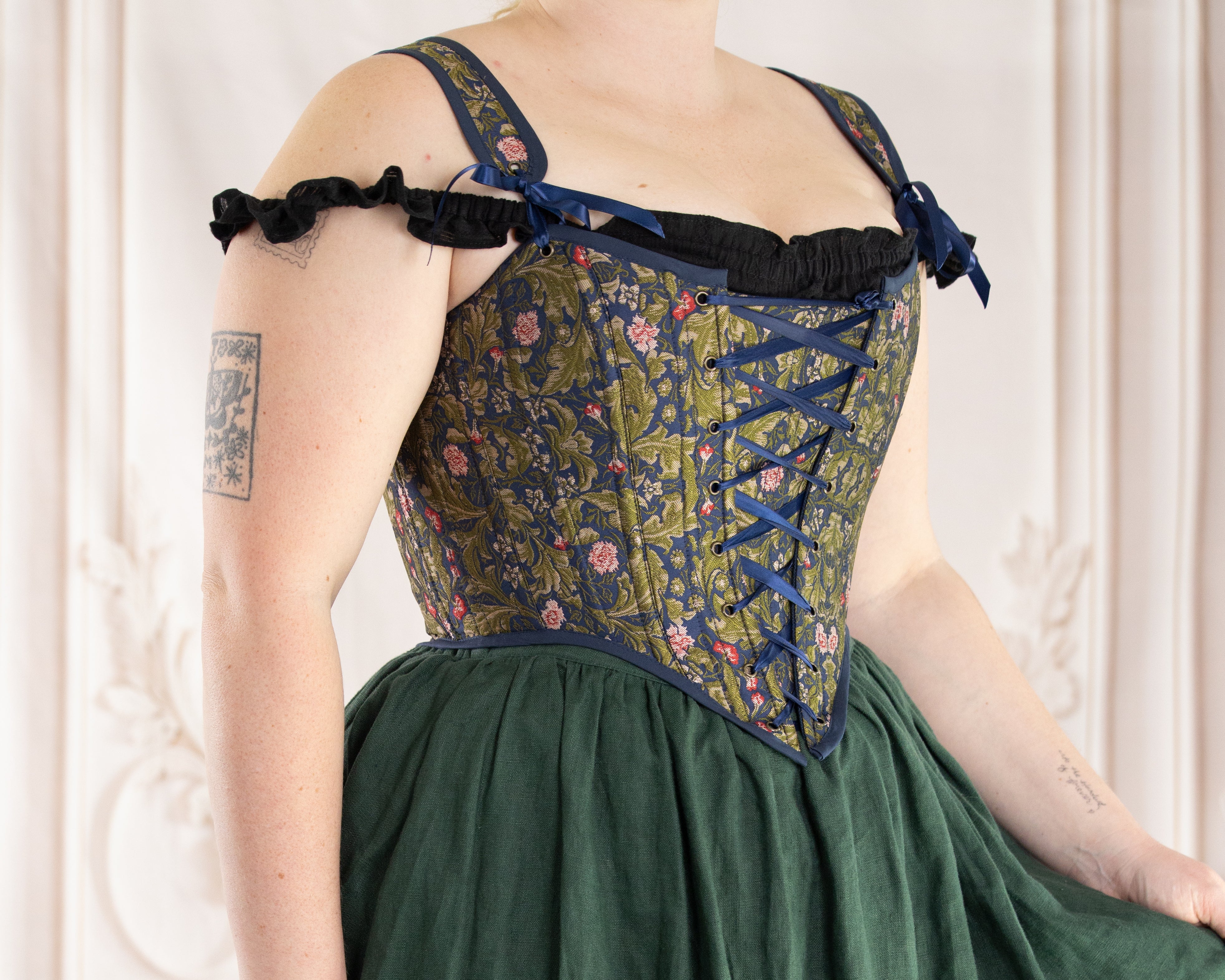Blue Lagoon Brocade Corset – French Meadows
