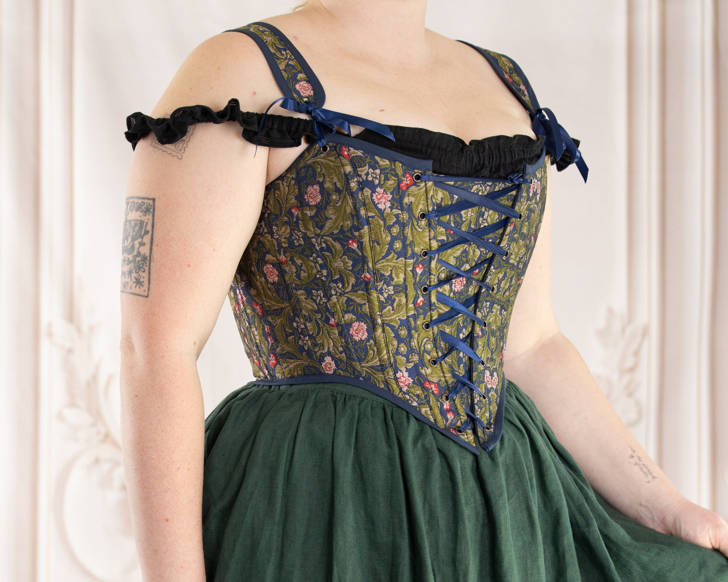 Blue Lagoon Brocade Corset