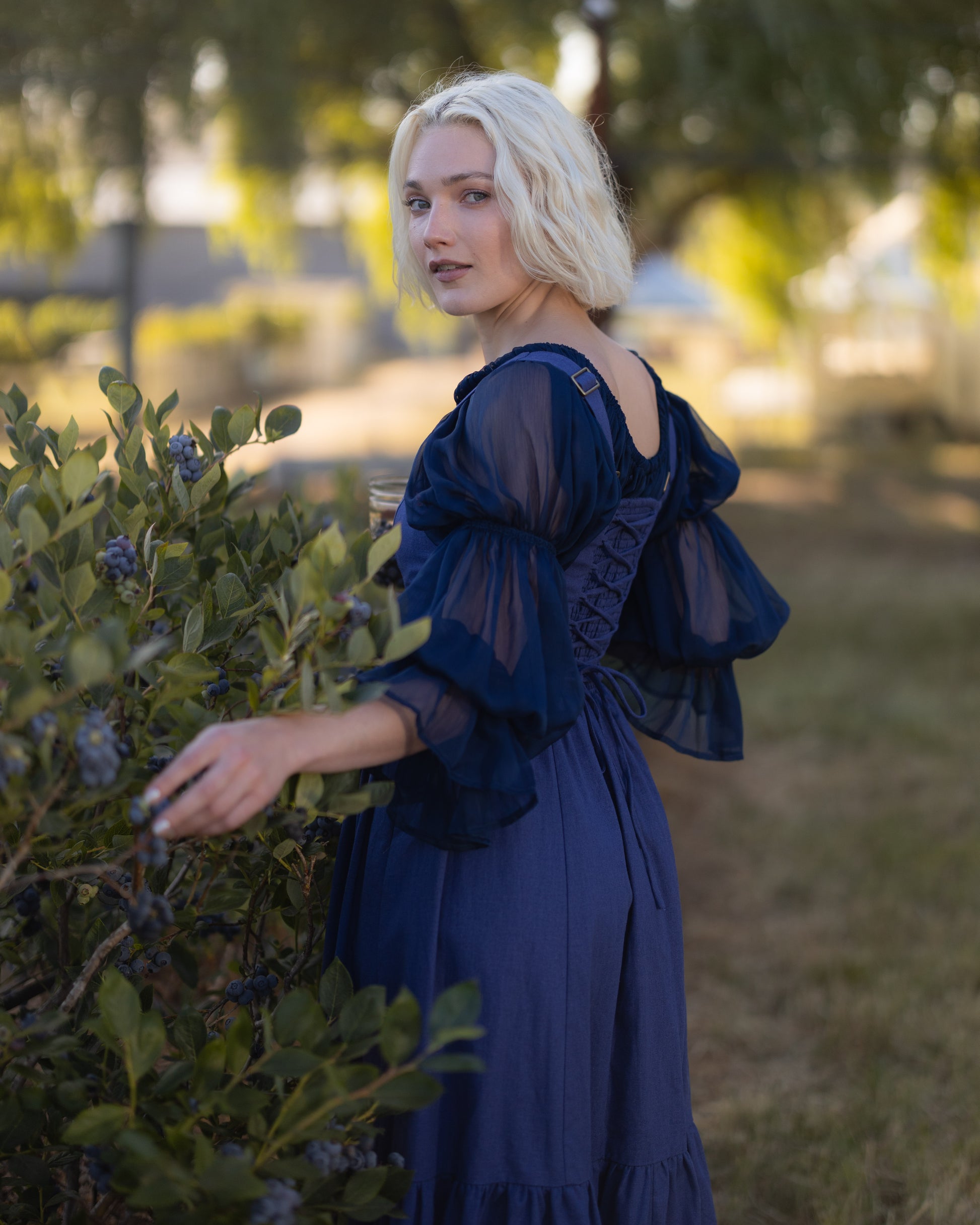 Blueberry Ribbon Dirndl Dress | French Meadows Corsets S Blueberry Ribbon Dirndl Dress | French Meadows Corsets S
