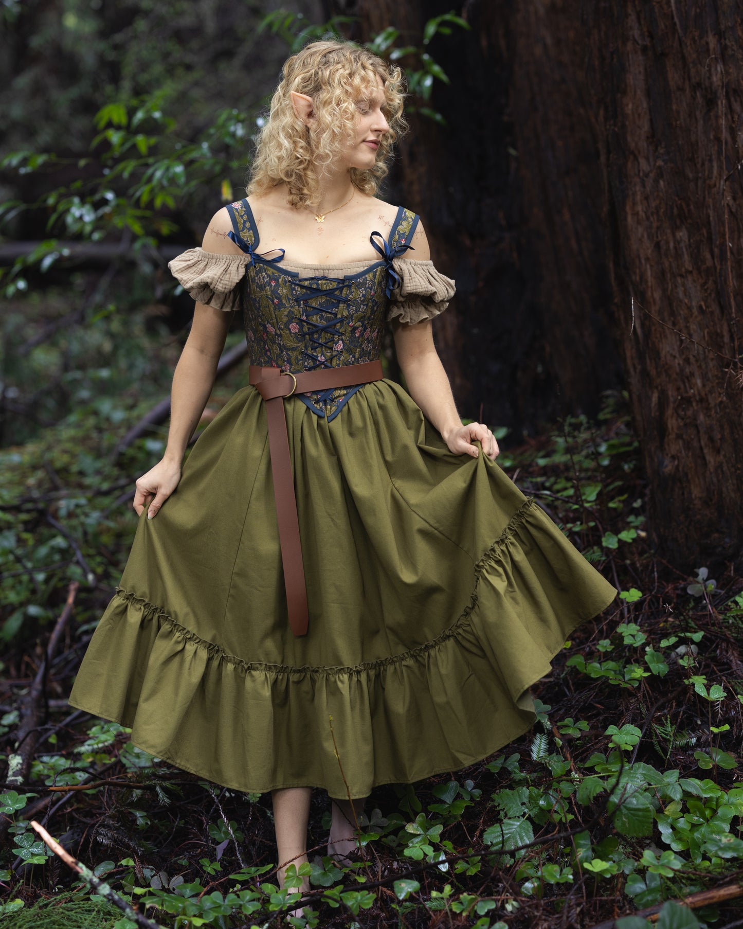 Blue Lagoon Brocade Corset