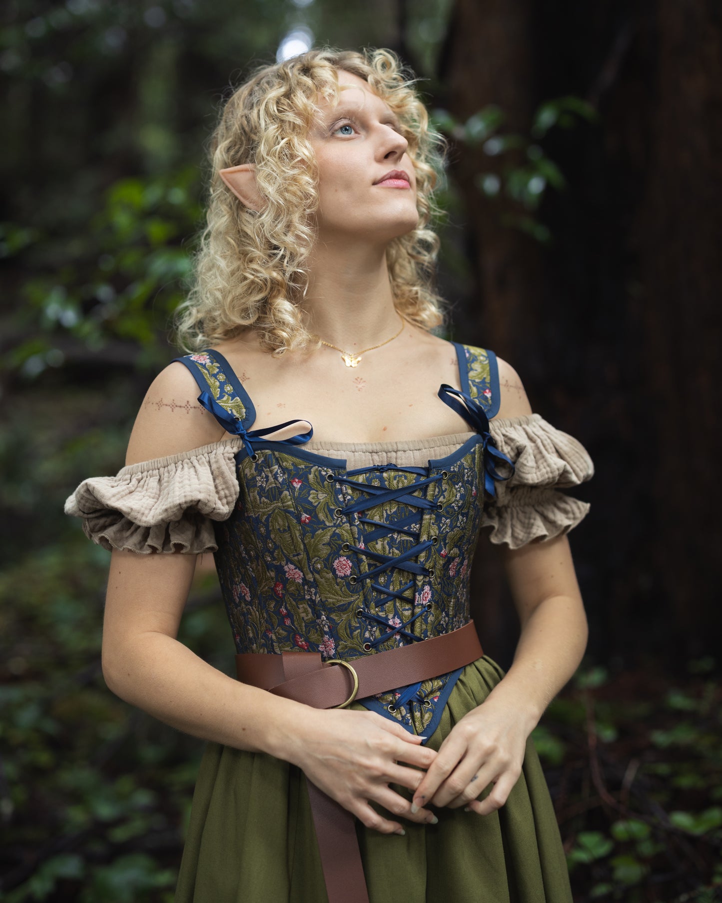 Blue Lagoon Brocade Corset