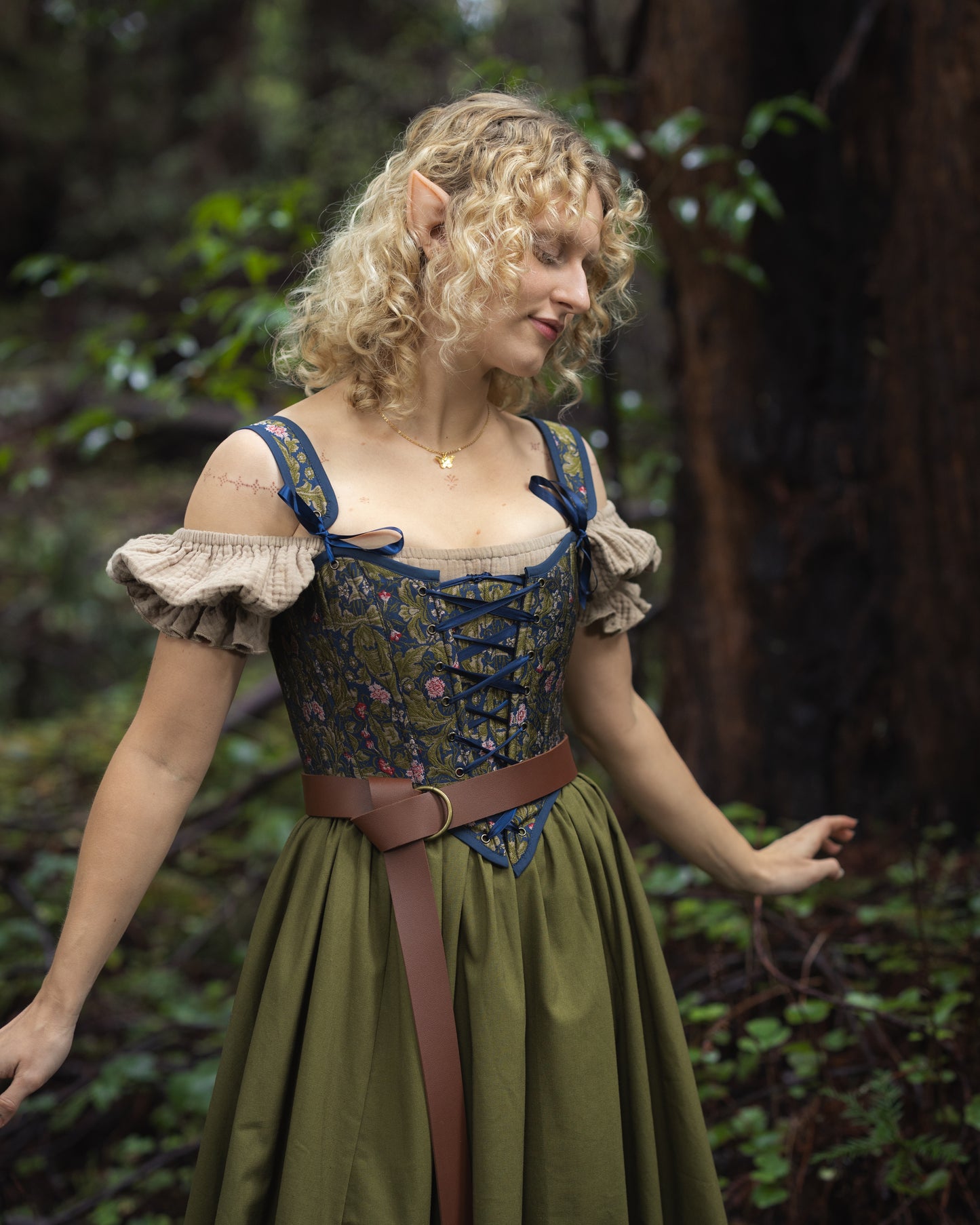 Blue Lagoon Brocade Corset