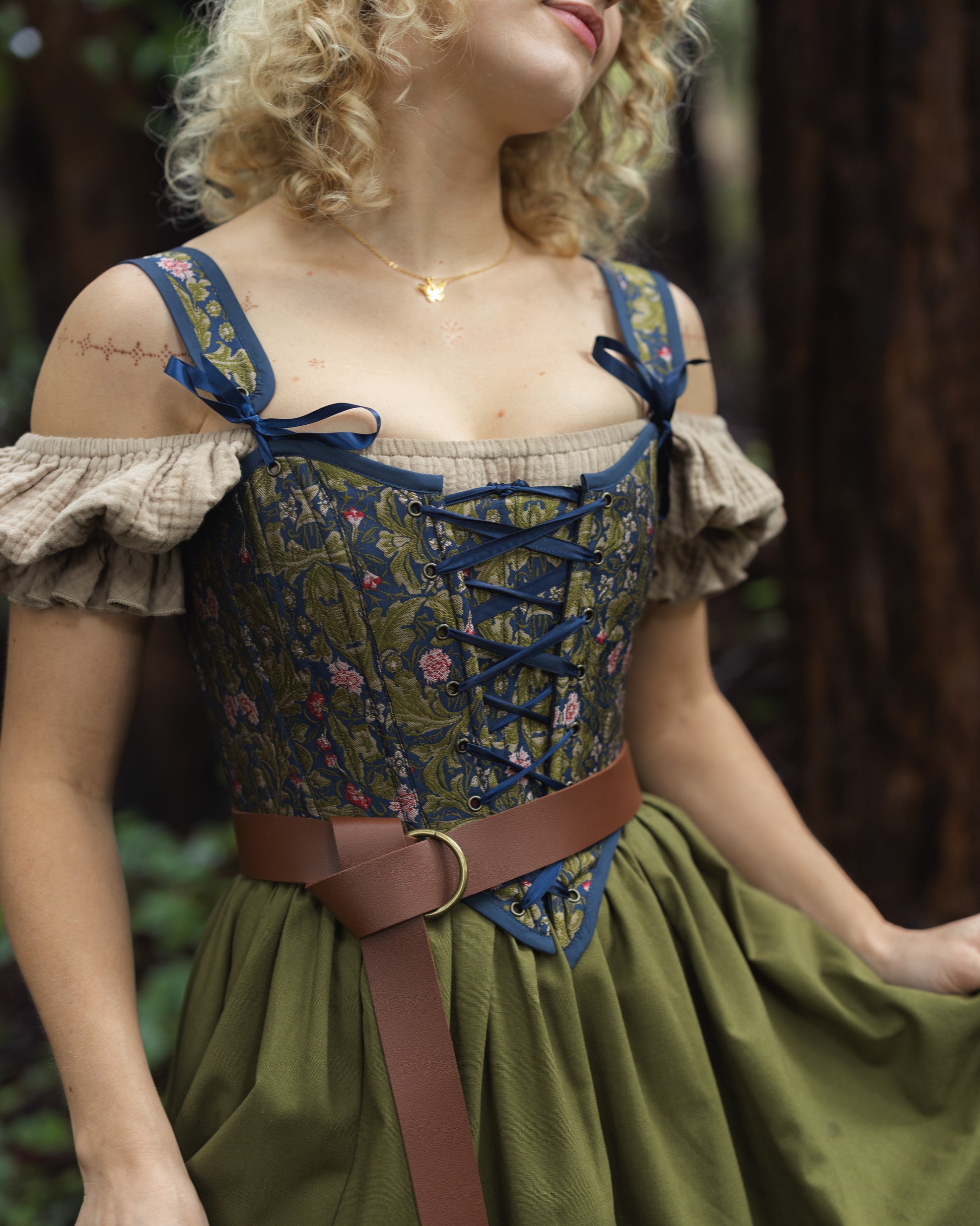 Blue Lagoon Brocade Corset 5X