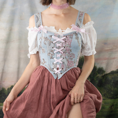 Blue and Pink Rococo Renaissance Bodice