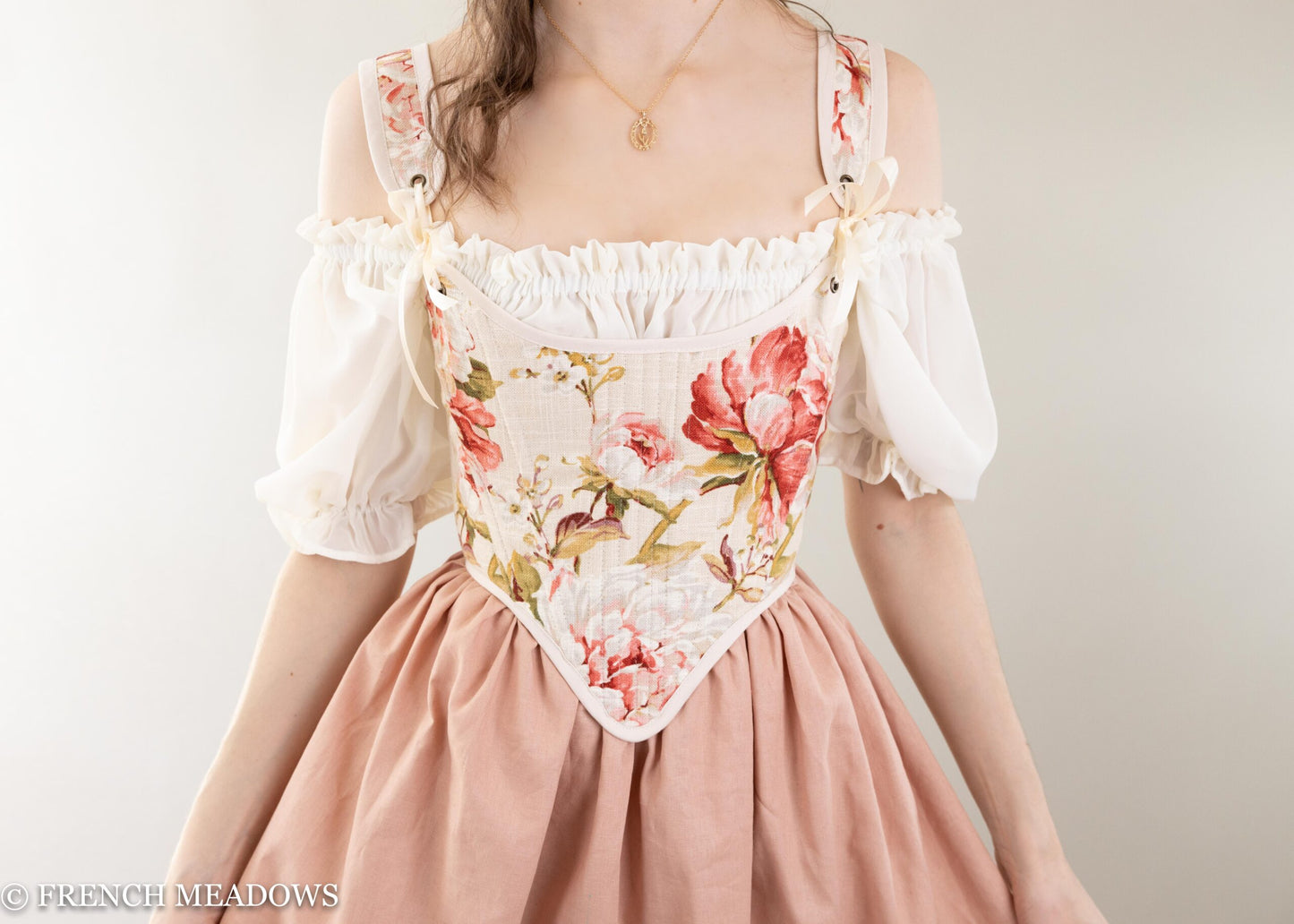 Blush Pink Linen Renaissance Skirt