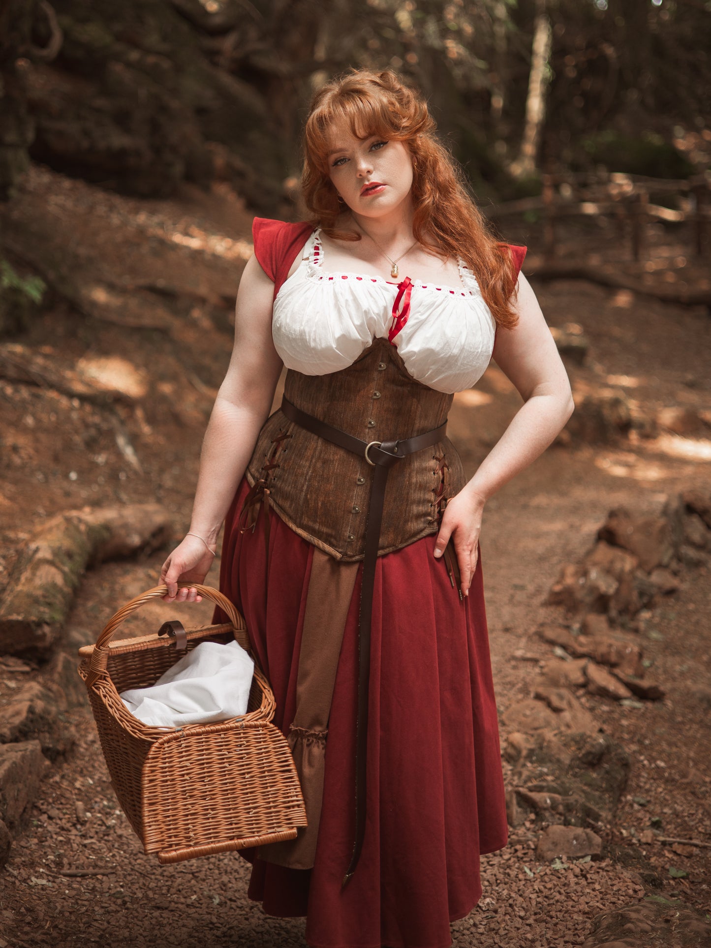 Brown Chenille Underbust Corset