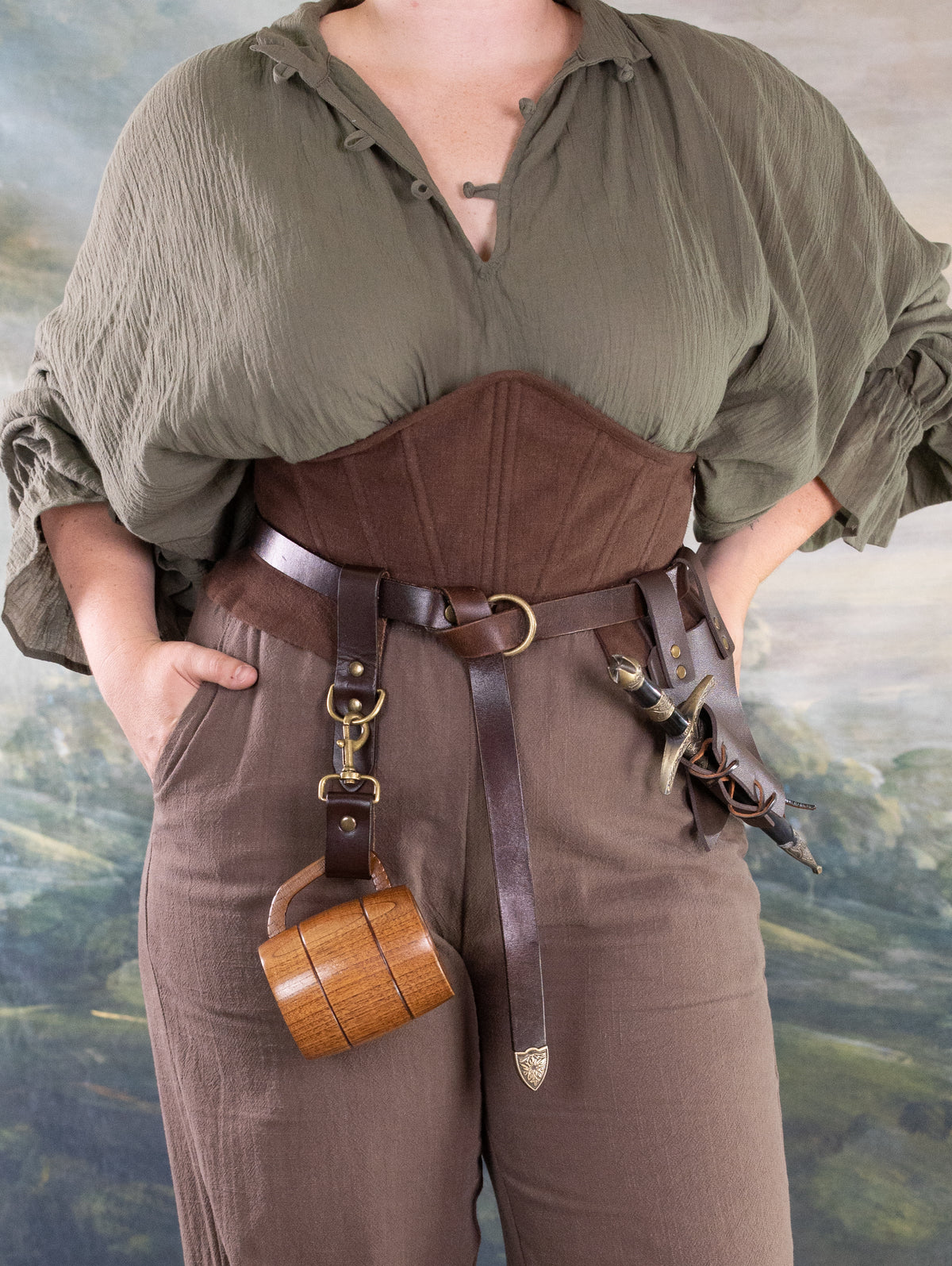 Brown Duelist Corset Belt