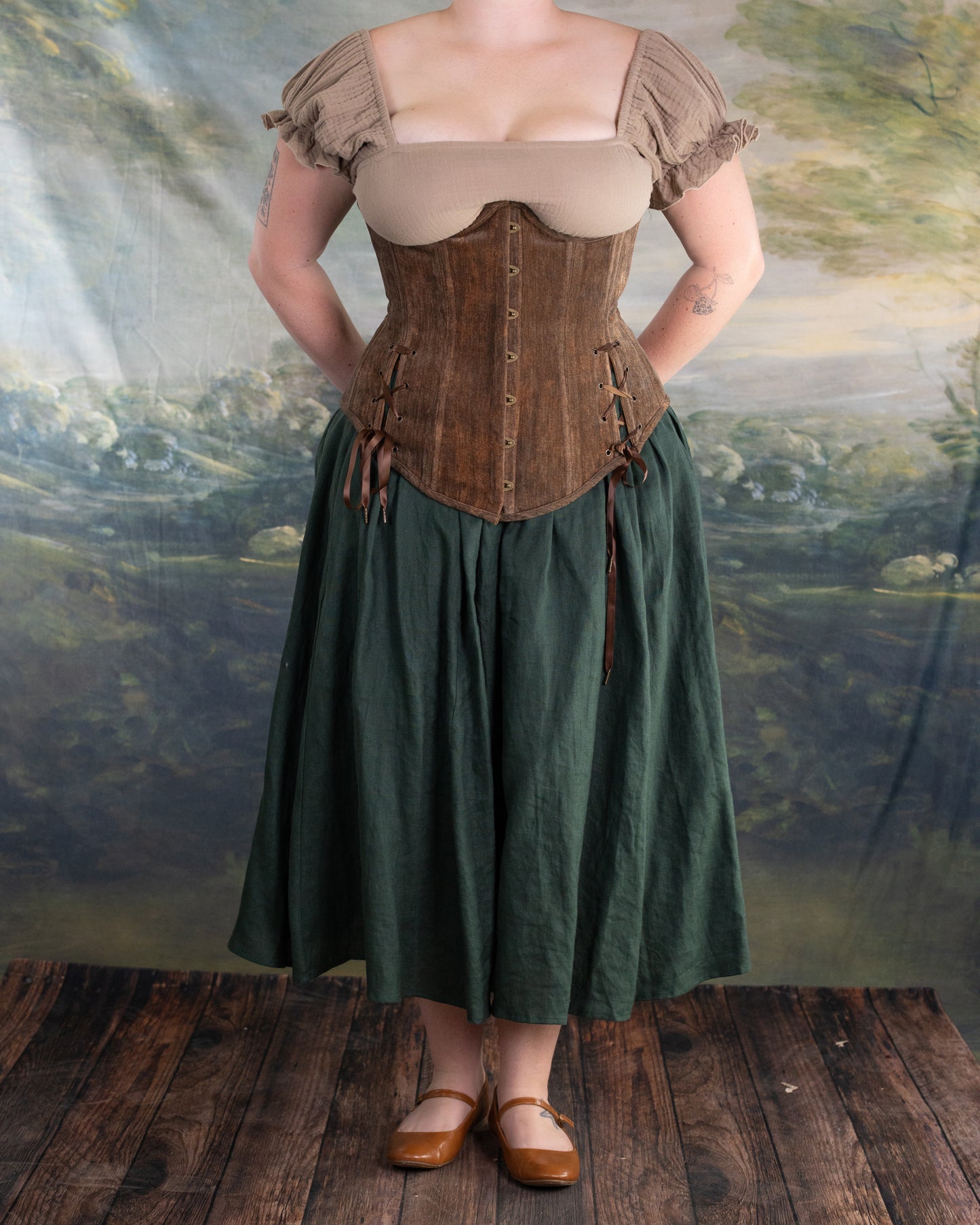 Brown Chenille Underbust Corset