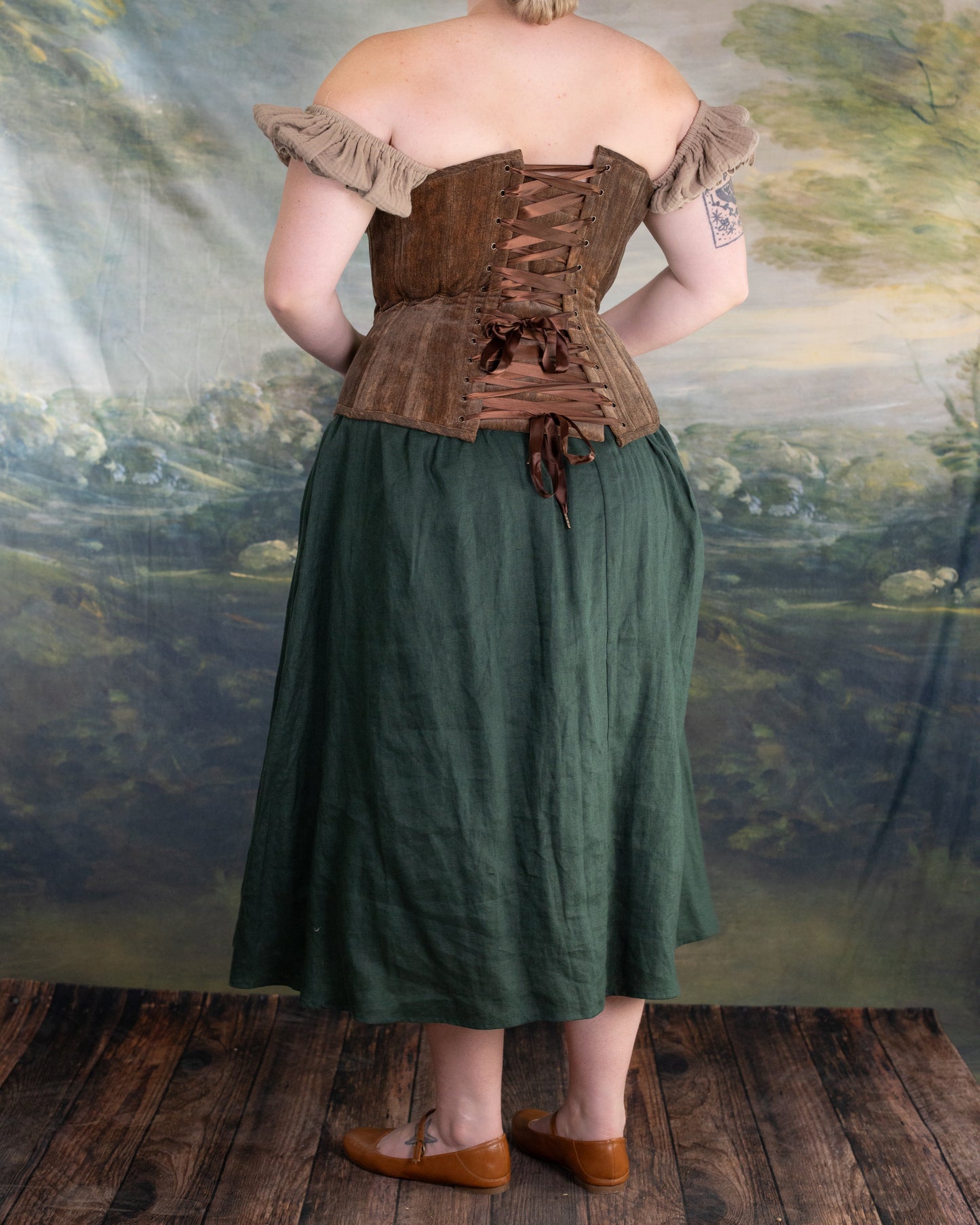 Brown Chenille Underbust Corset