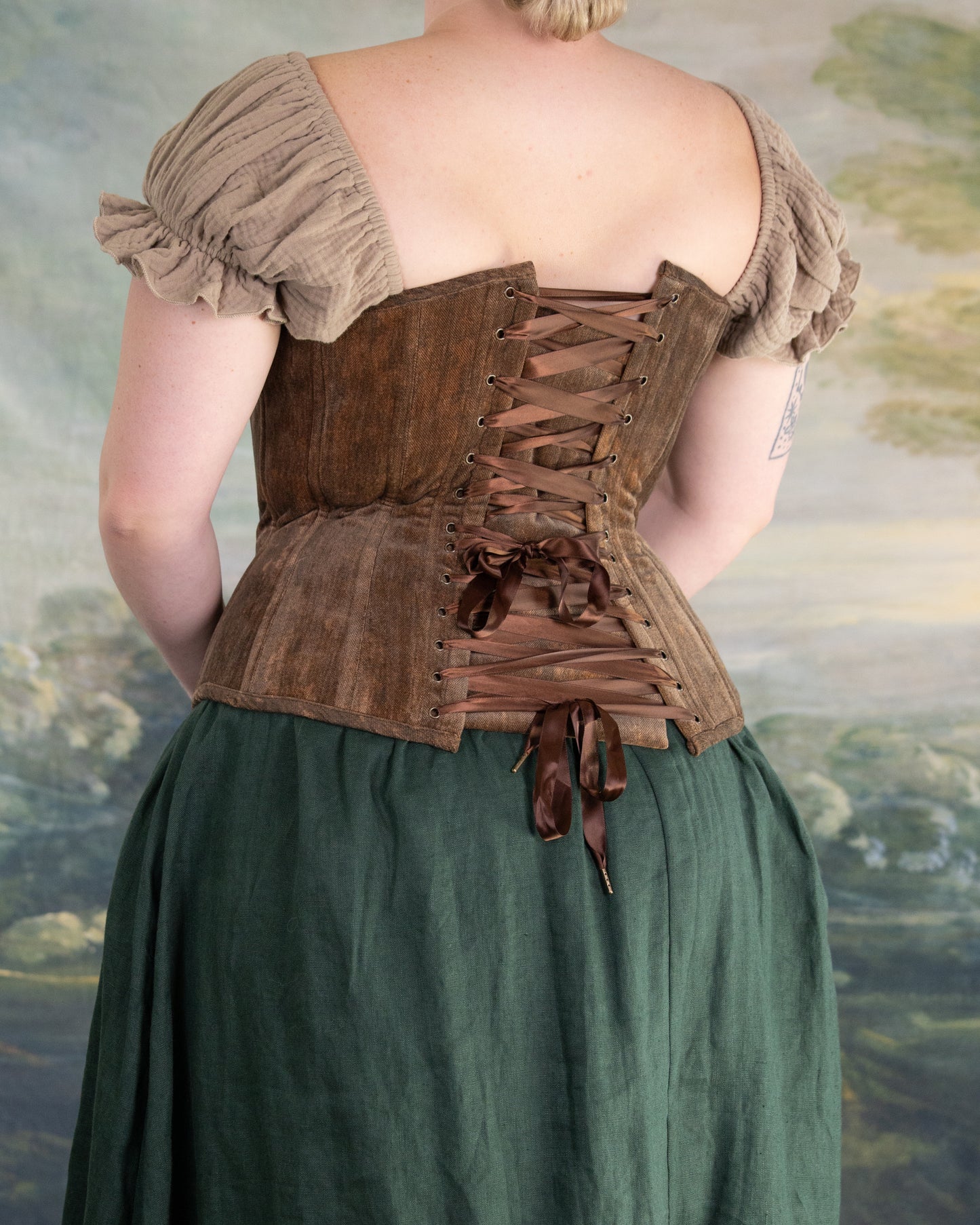 Brown Chenille Underbust Corset
