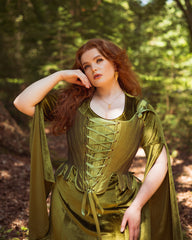 Chartreuse Satin 18th Century Stays