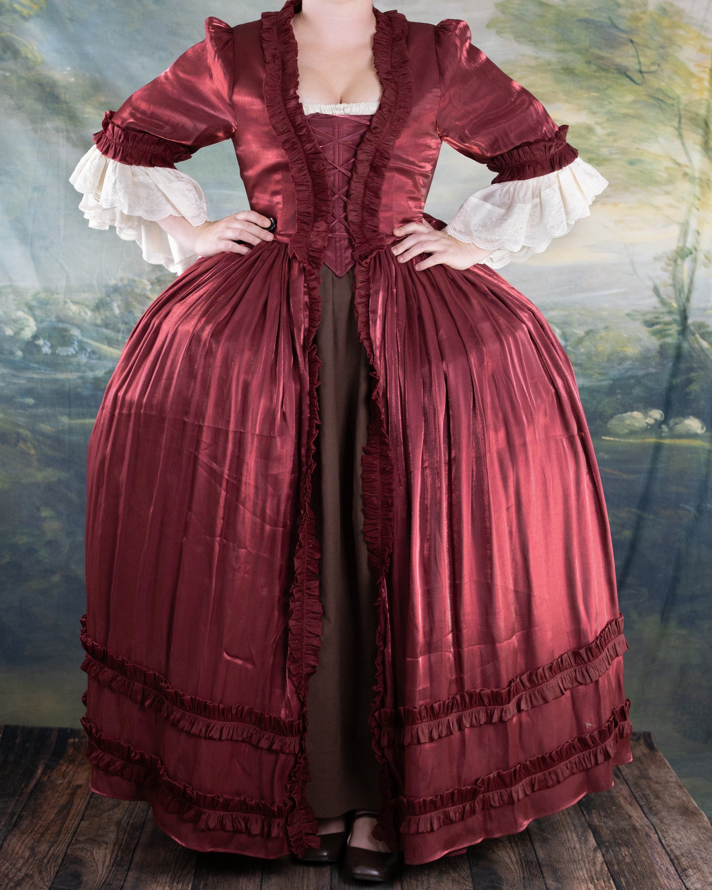Dark Red Robe à l’Anglaise