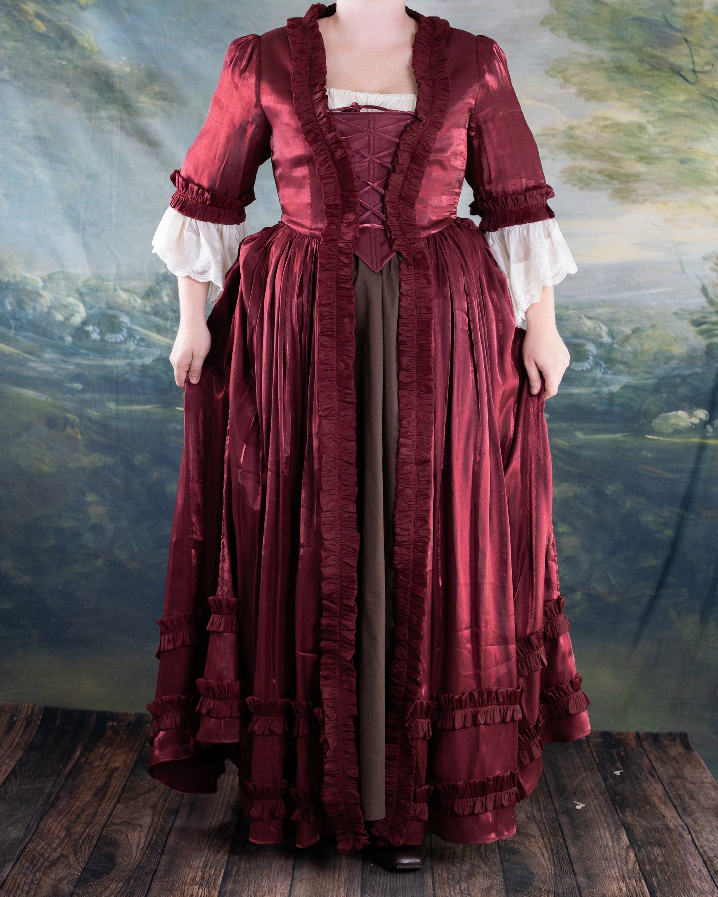 Dark Red Robe à l’Anglaise