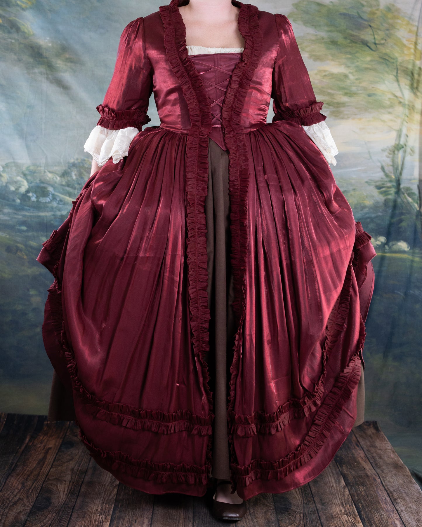 Dark Red Robe à l’Anglaise