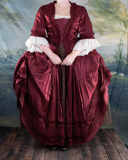 Dark Red Robe à l’Anglaise