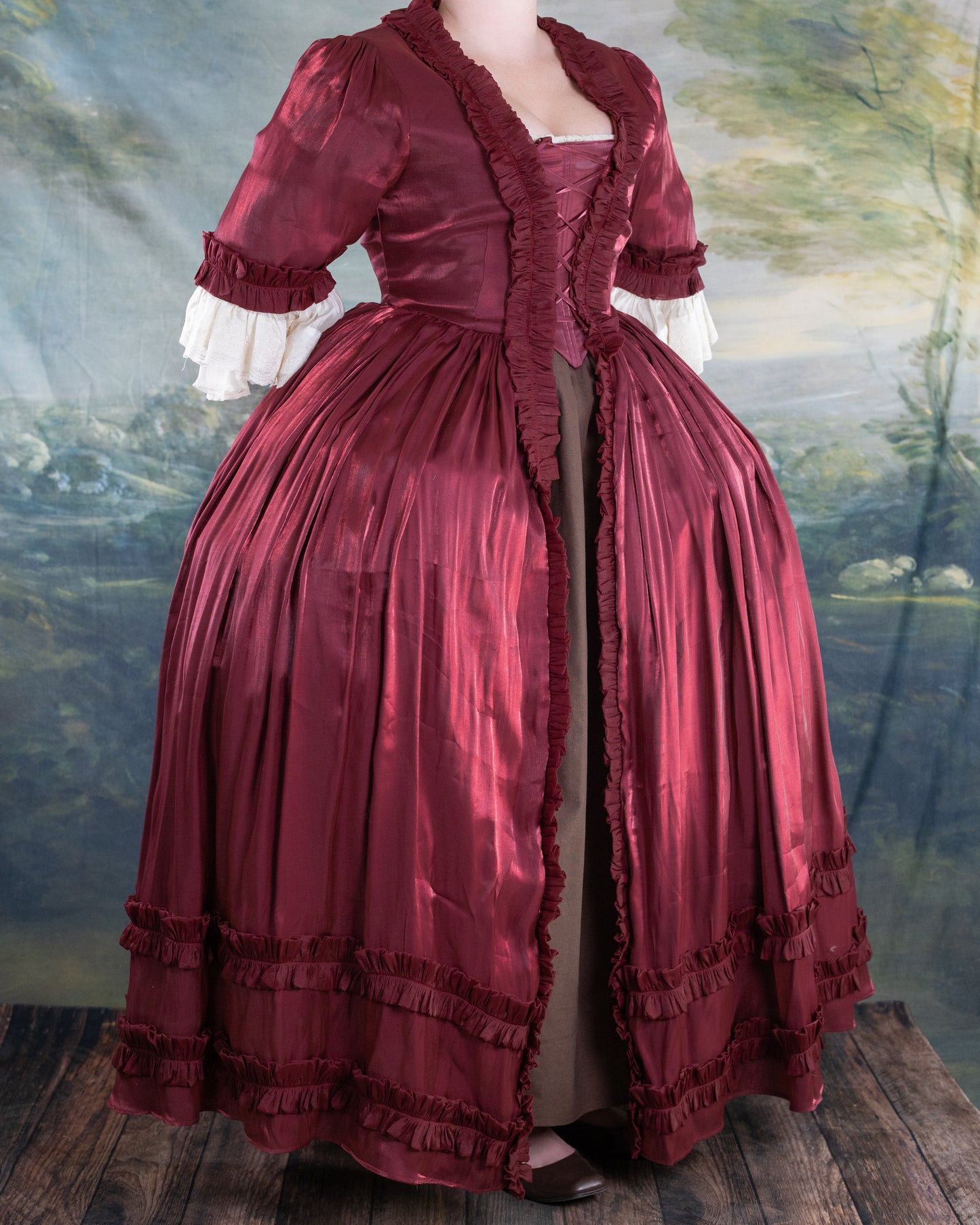 Dark Red Robe à l’Anglaise