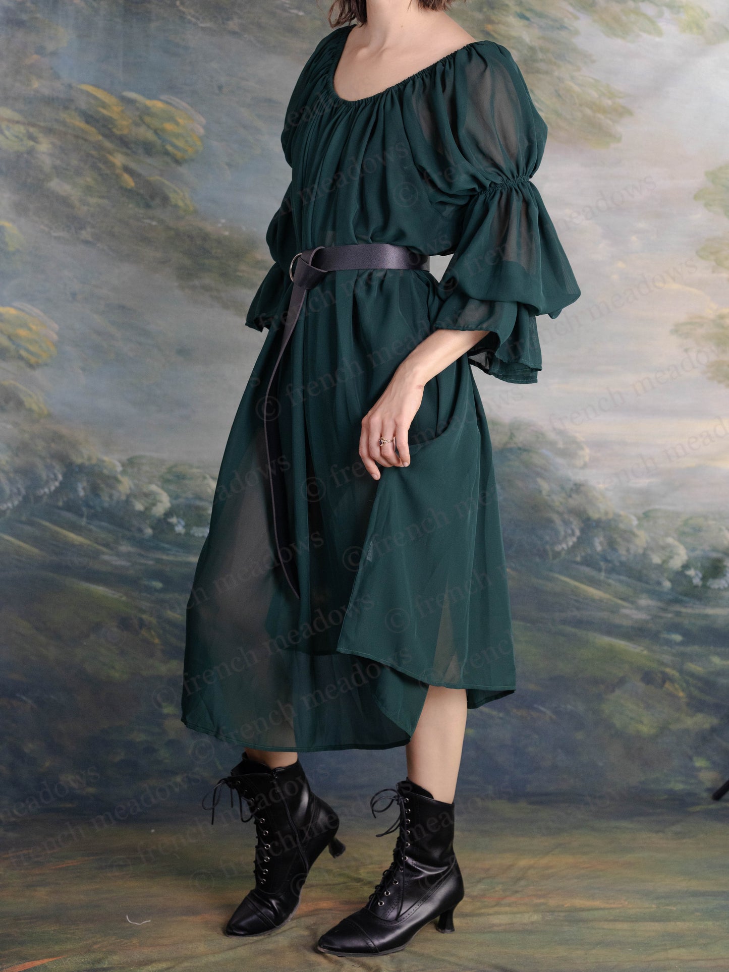 Forest Green Chiffon Chemise