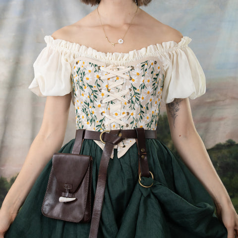 Embroidered Daisies Corset Top