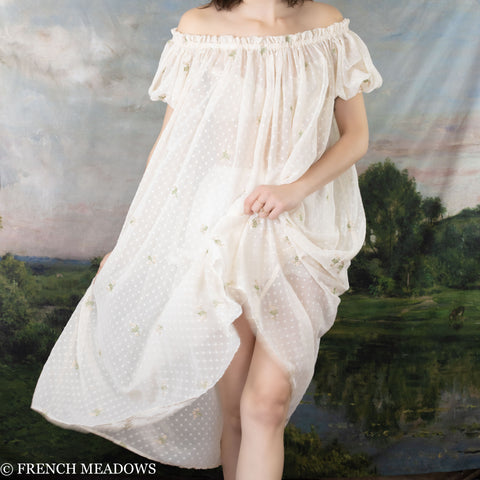 Embroidered Chiffon Chemise