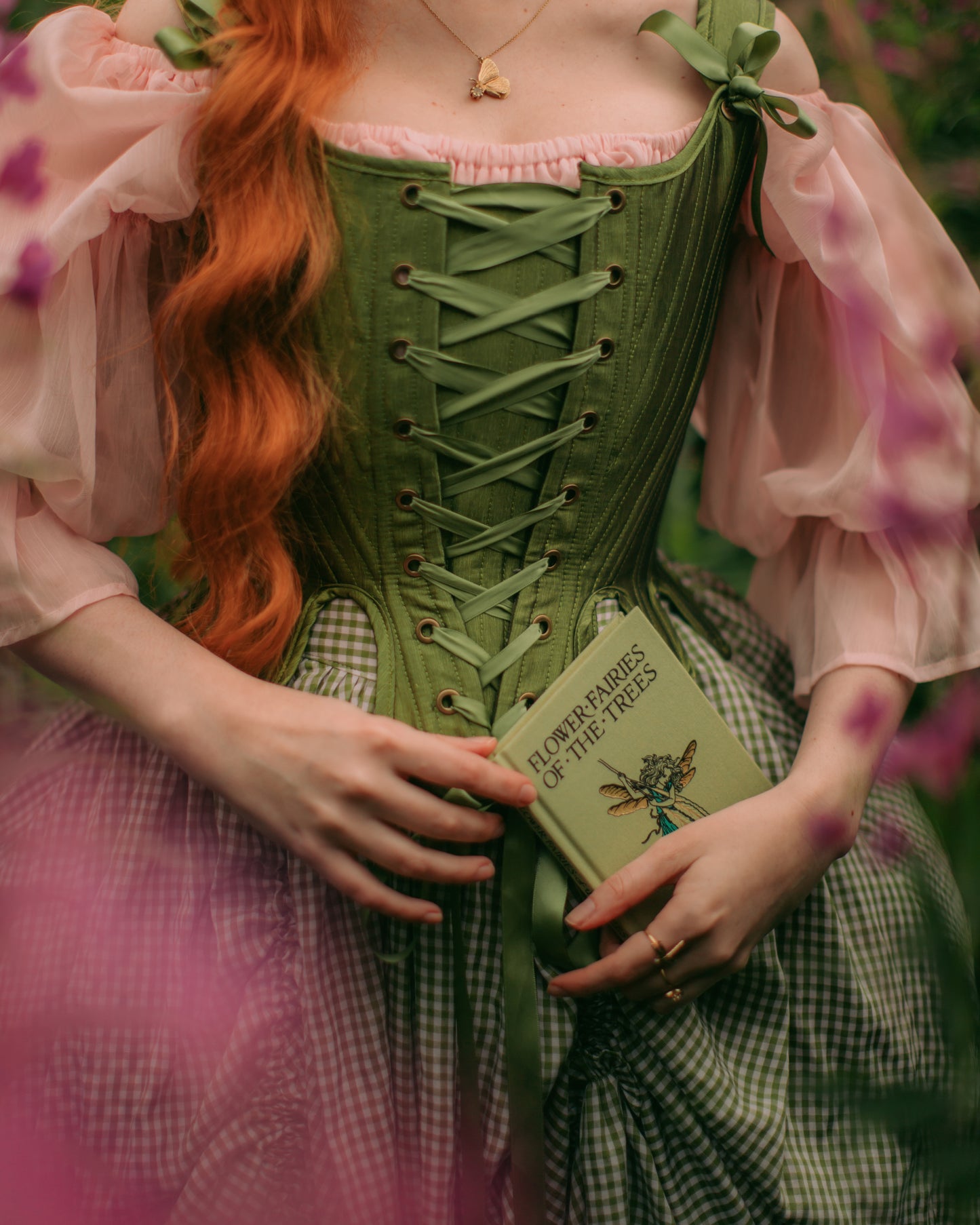 Chartreuse Satin 18th Century Stays