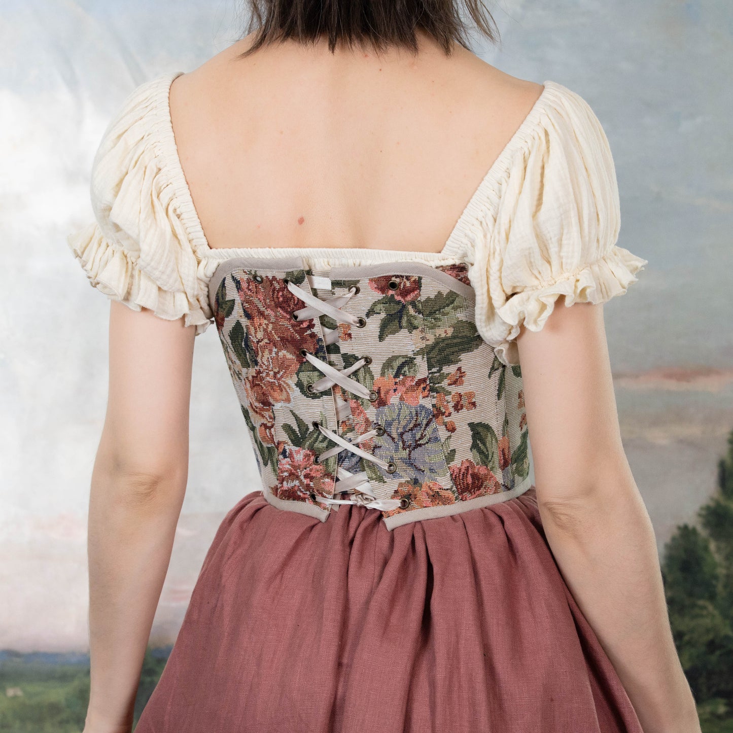 Floral Tapestry Corset Top