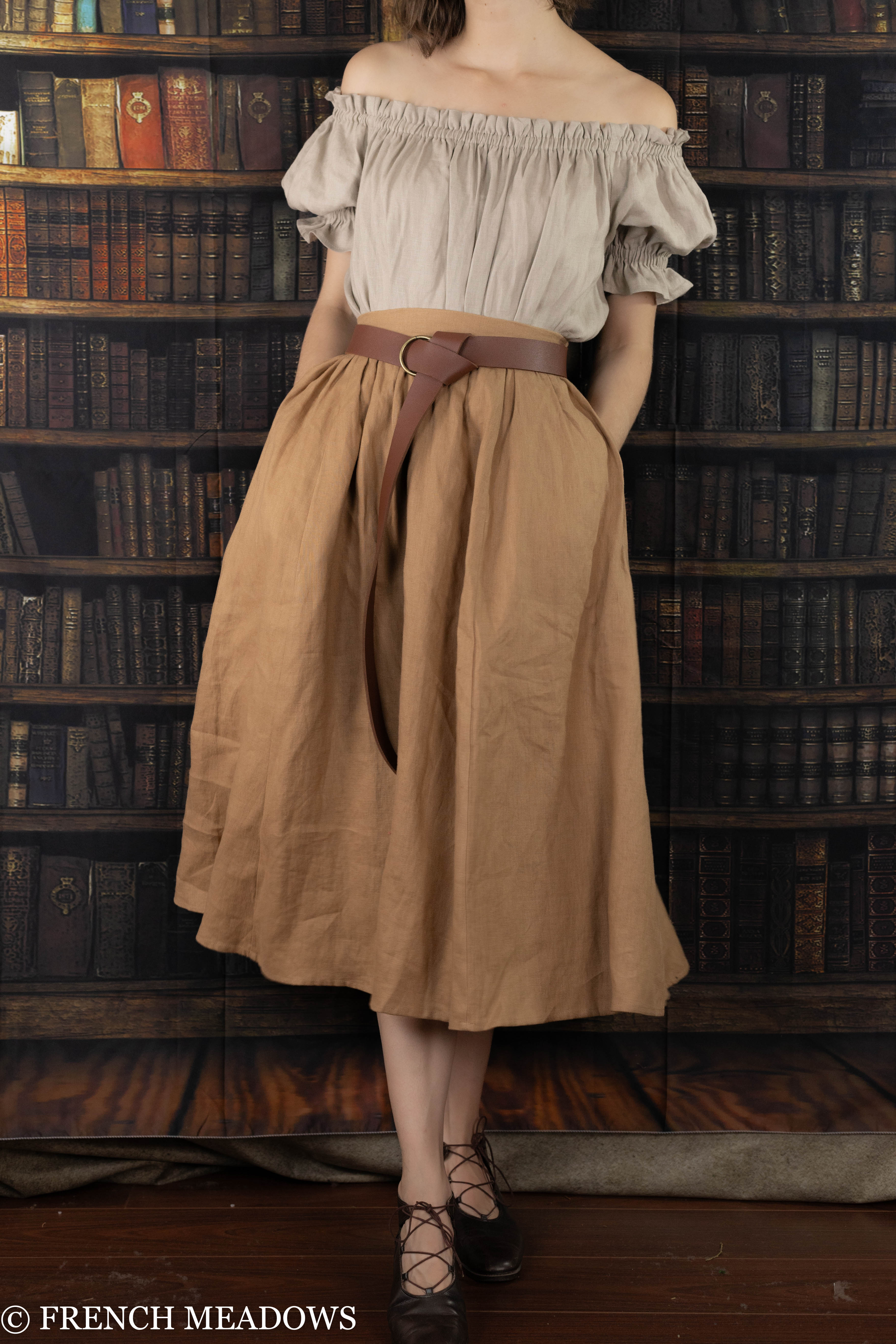 Long offers linen skirt Manao ginger