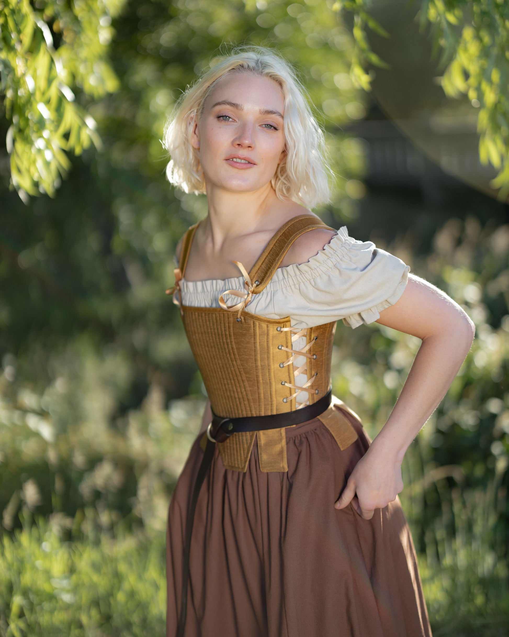 tudor corset dress Brown Tabbed Tudor Stays French Meadows
