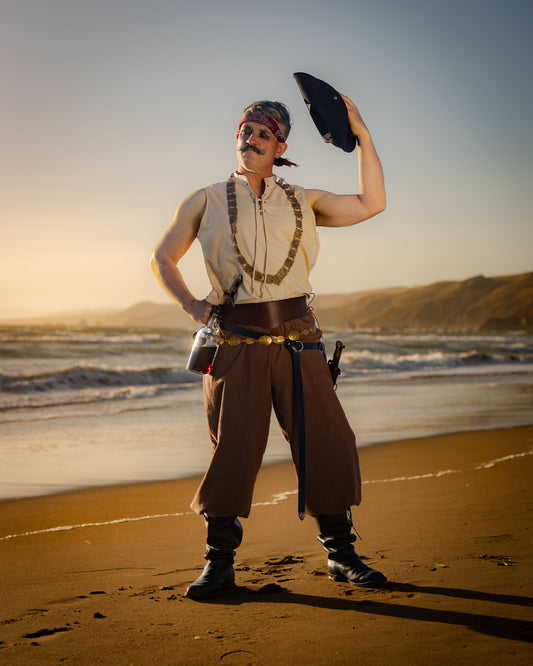 Linen Sleeveless Pirate Tank