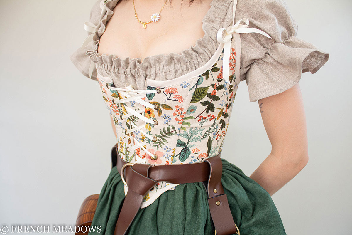 Handmade Ivory Botanical Renaissance Bodice