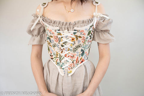 Handmade Ivory Botanical Renaissance Bodice