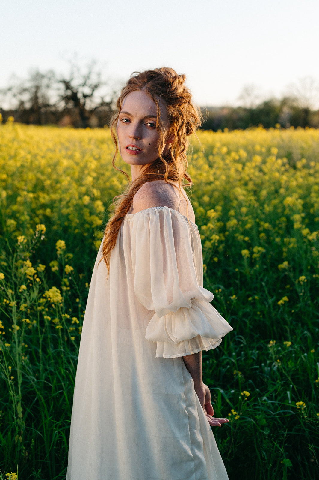 Ivory Chiffon Chemise