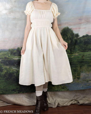 Ivory Cotton Milkmaid Dress