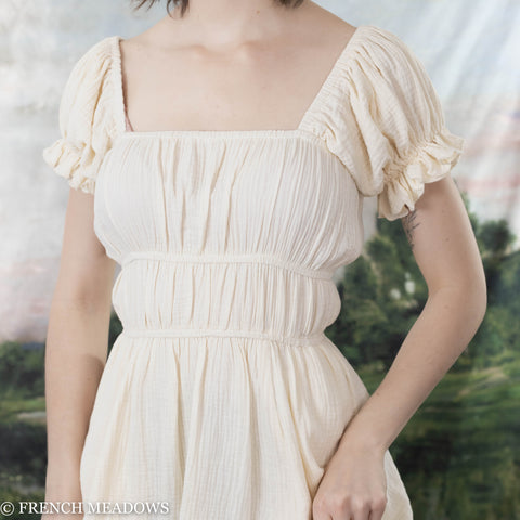 Ivory Cotton Milkmaid Dress