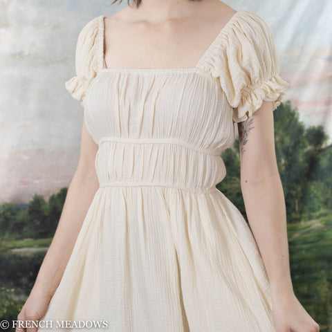 Ivory Cotton Milkmaid Dress