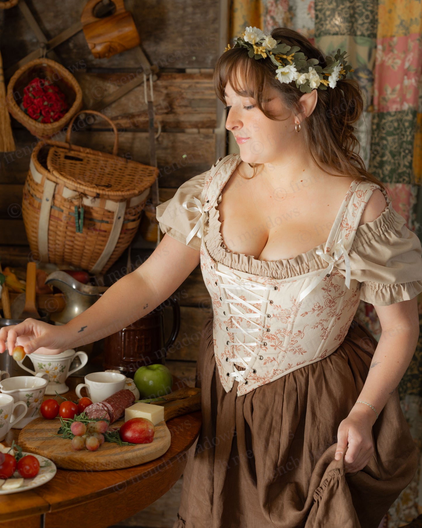 Rosey Ivory Floral Corset Top