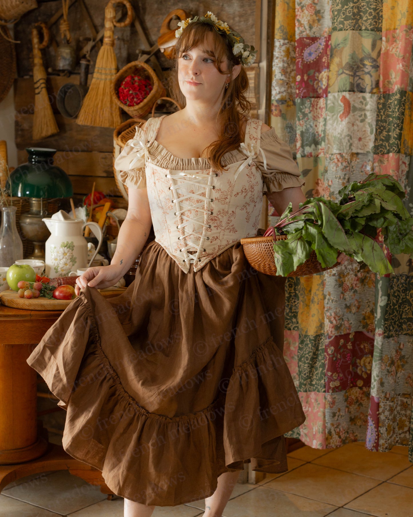 Rosey Ivory Floral Corset Top