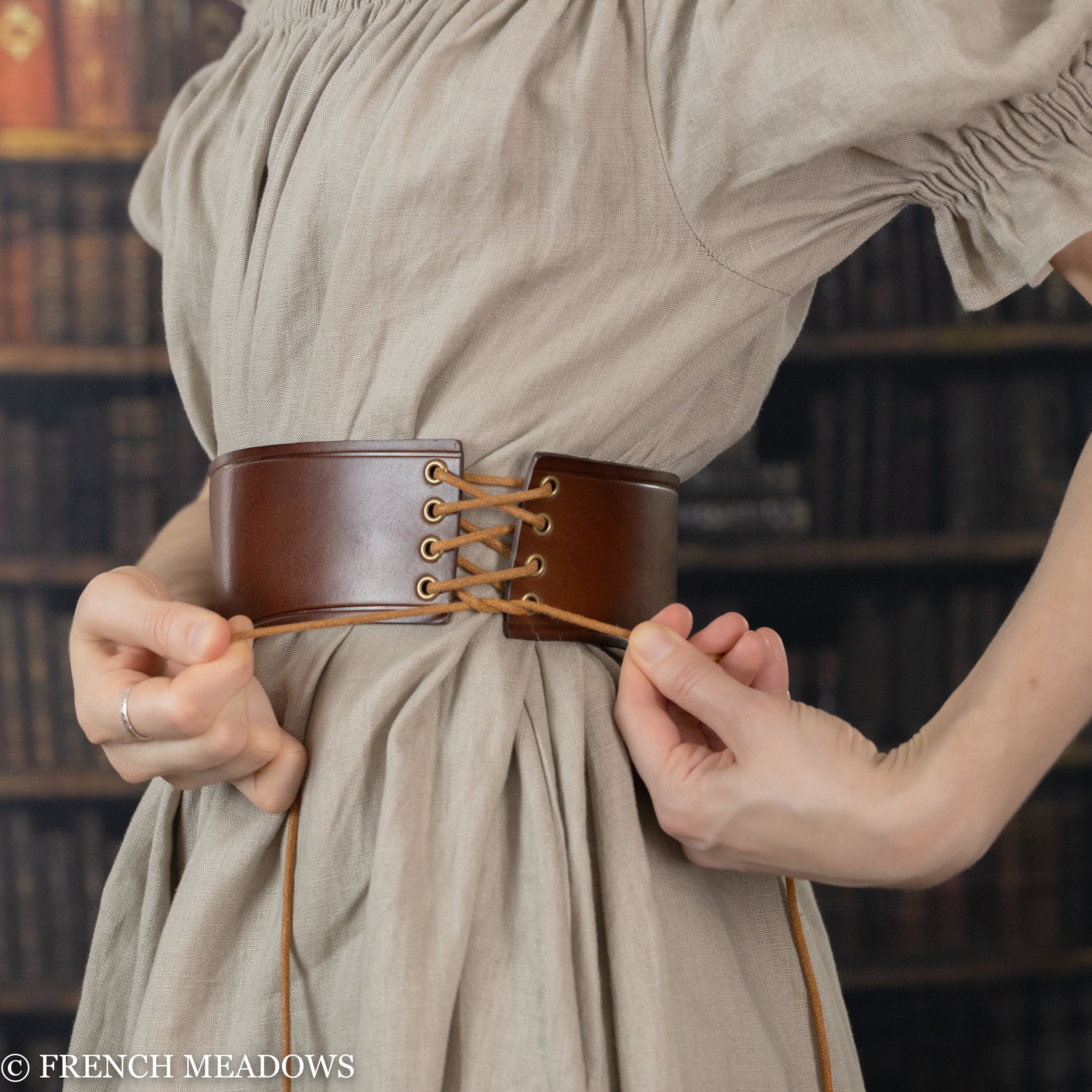 Wide Leather Waist Belt Leather Belt Viking Medieval French Meadows