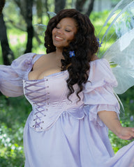 Lilac Satin 18th Century Stays