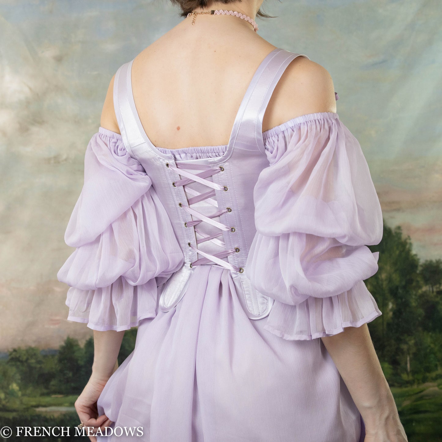 Lilac Satin 18th Century Stays