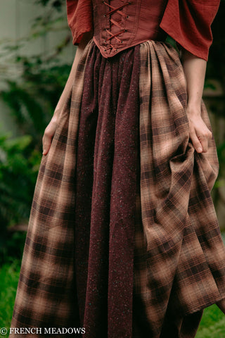 Mary Sanderson Skirt in Brown Plaid