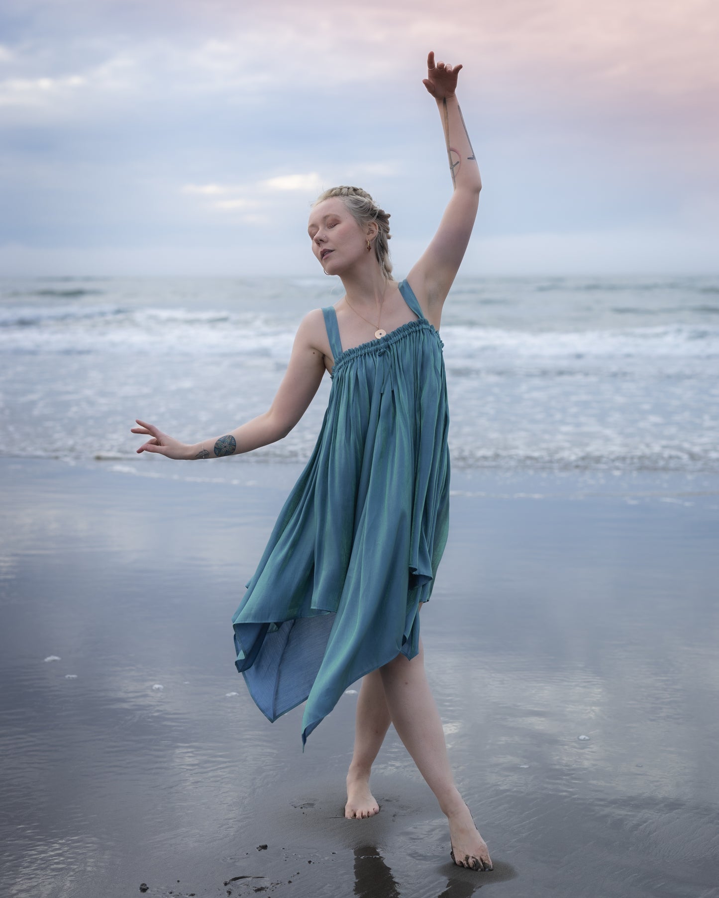 Mermaid Blue Flutter Dress