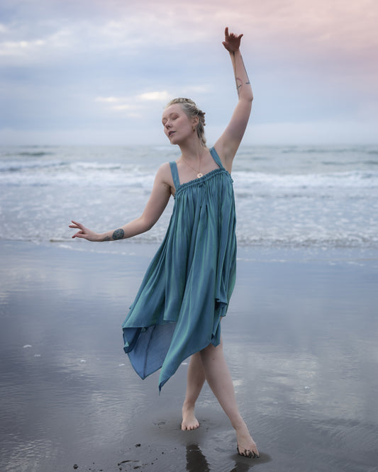 Mermaid Blue Flutter Dress