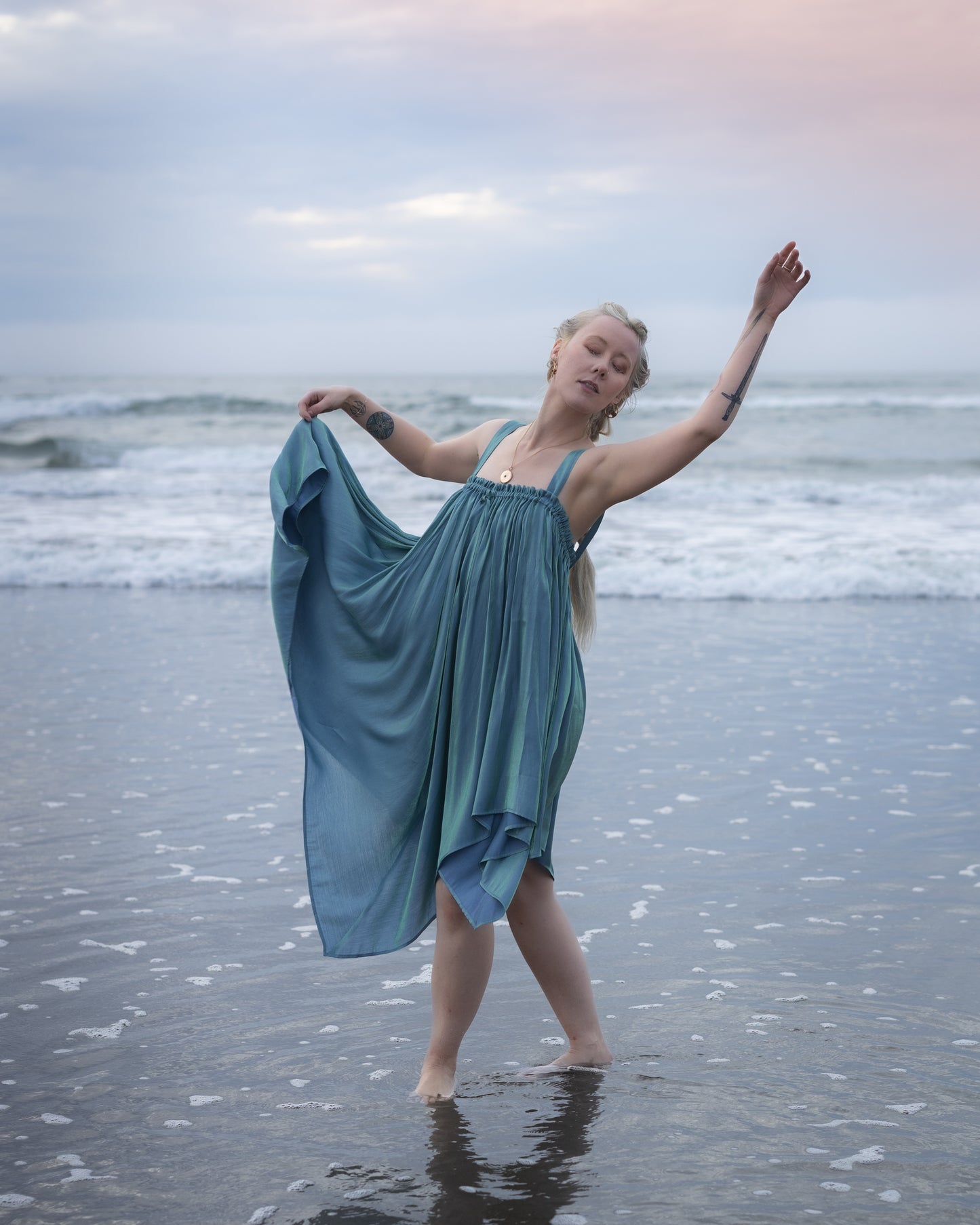 Mermaid Blue Flutter Dress