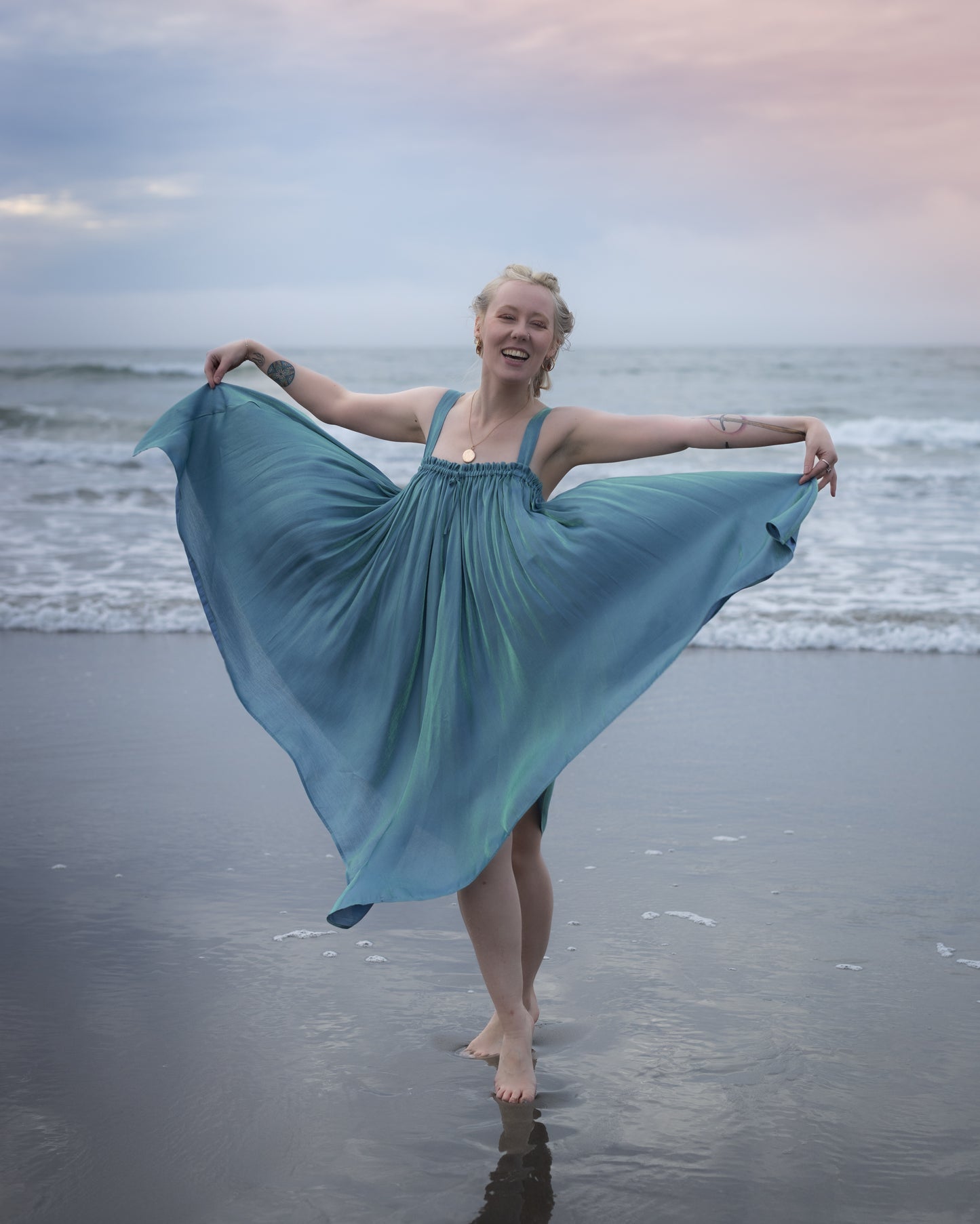 Mermaid Blue Flutter Dress