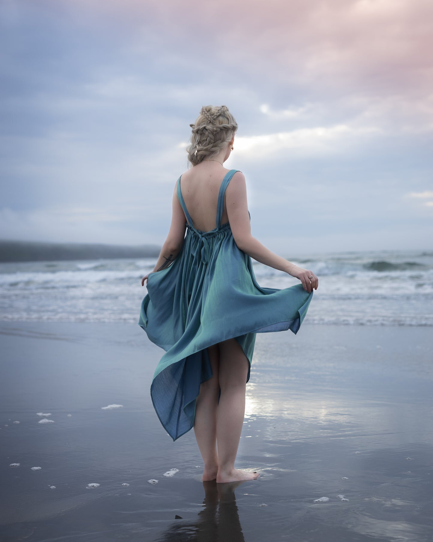 Mermaid Blue Flutter Dress