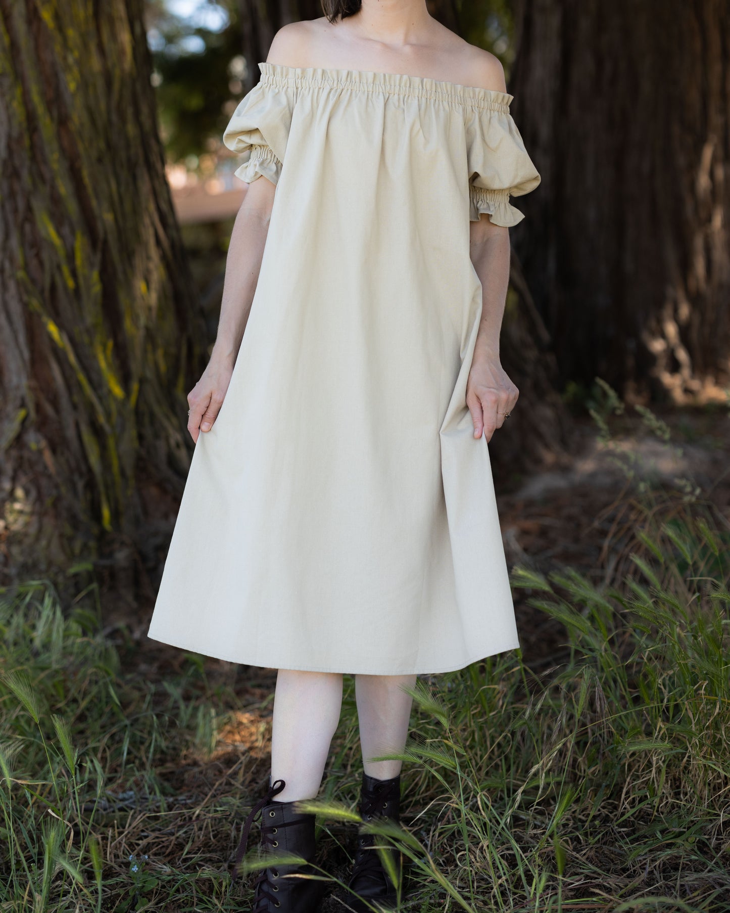 Natural Puff Sleeve Linen Chemise