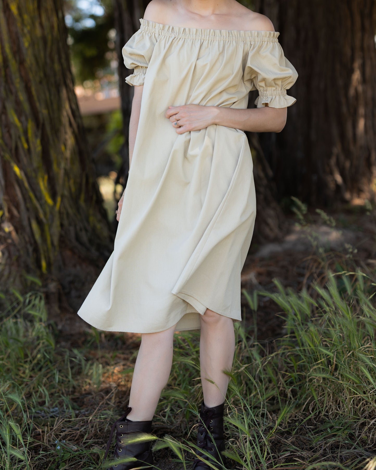 Natural Puff Sleeve Linen Chemise