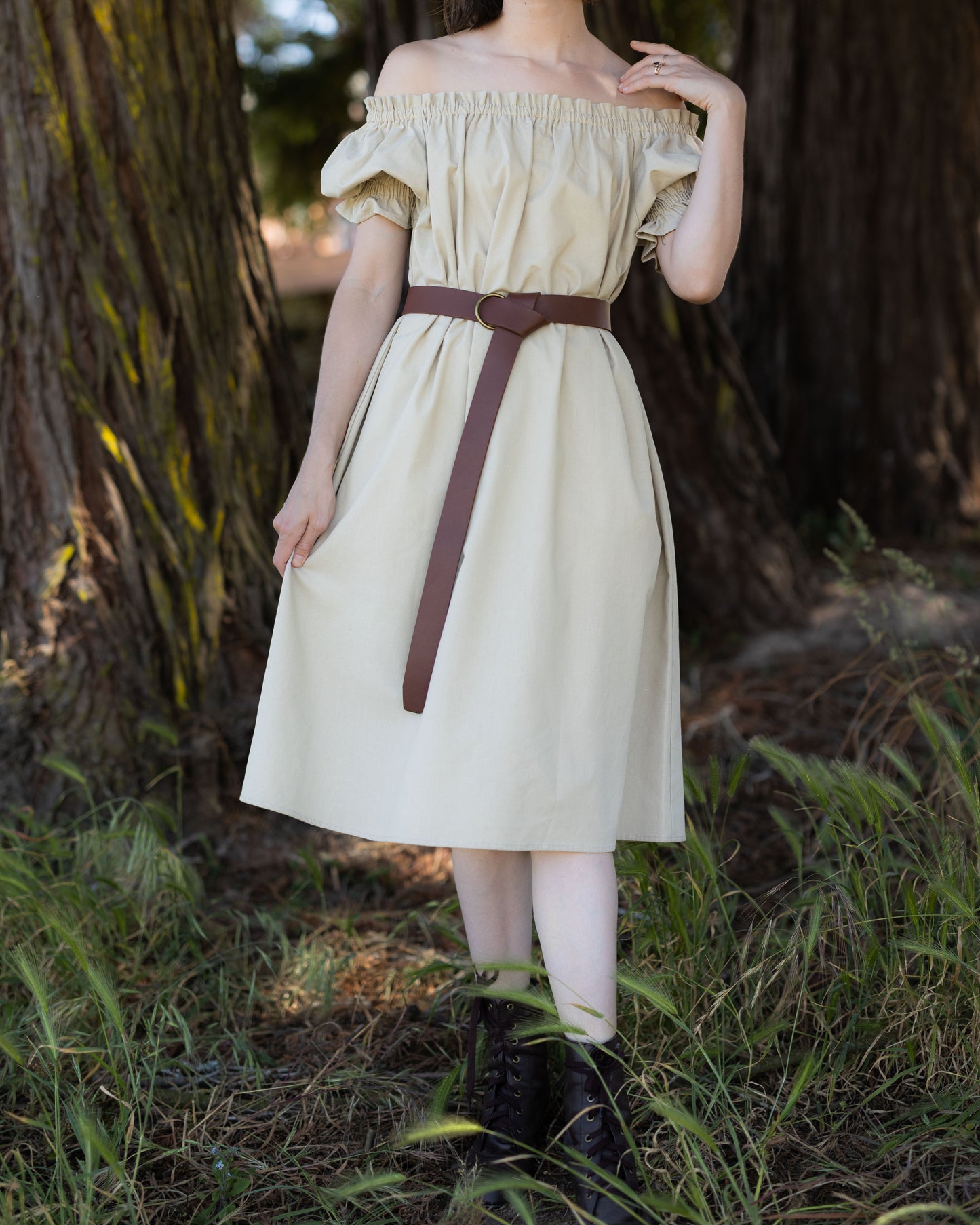 Natural Puff Sleeve Linen Chemise