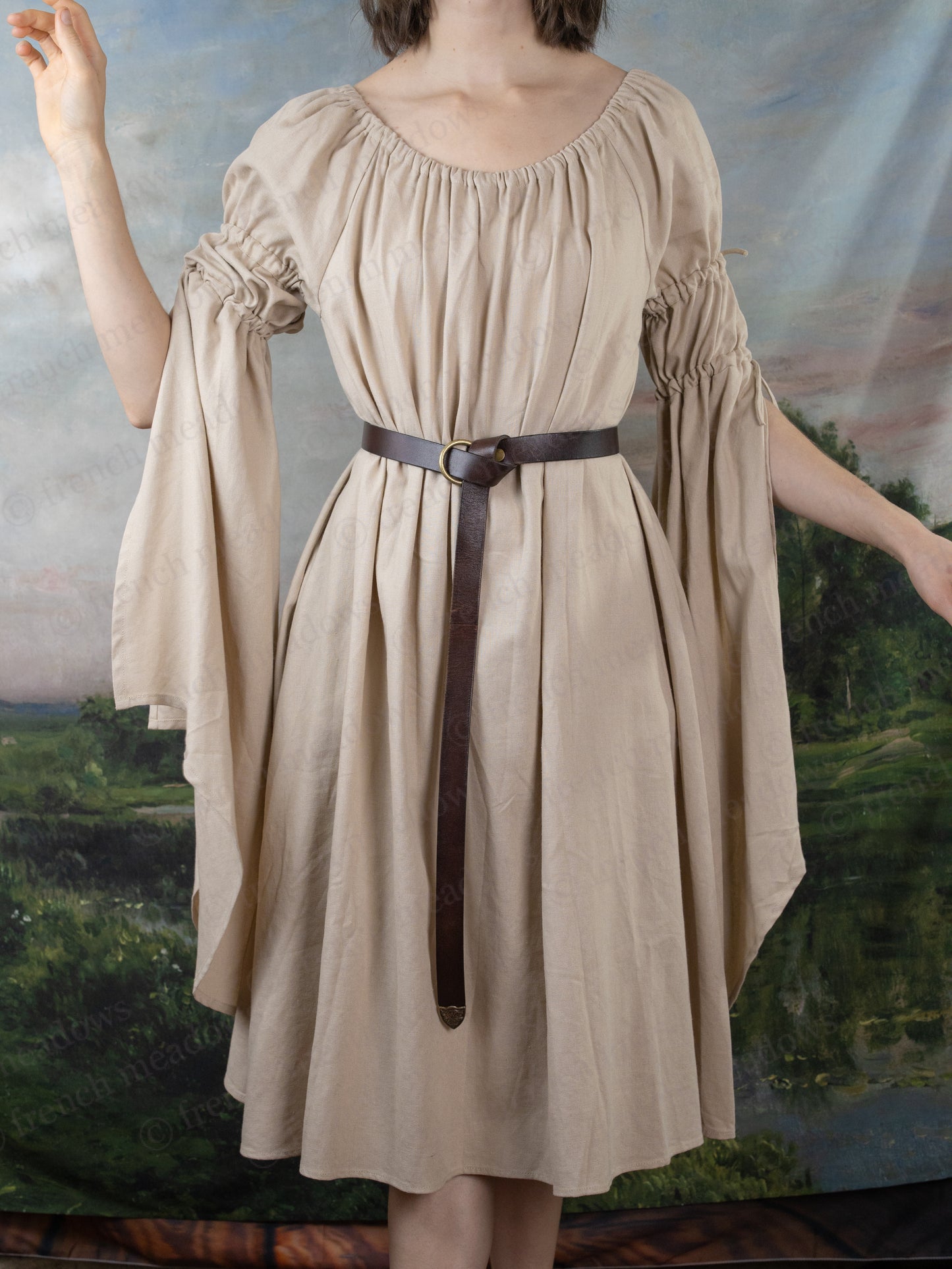 Natural Linen Bell Sleeve Chemise