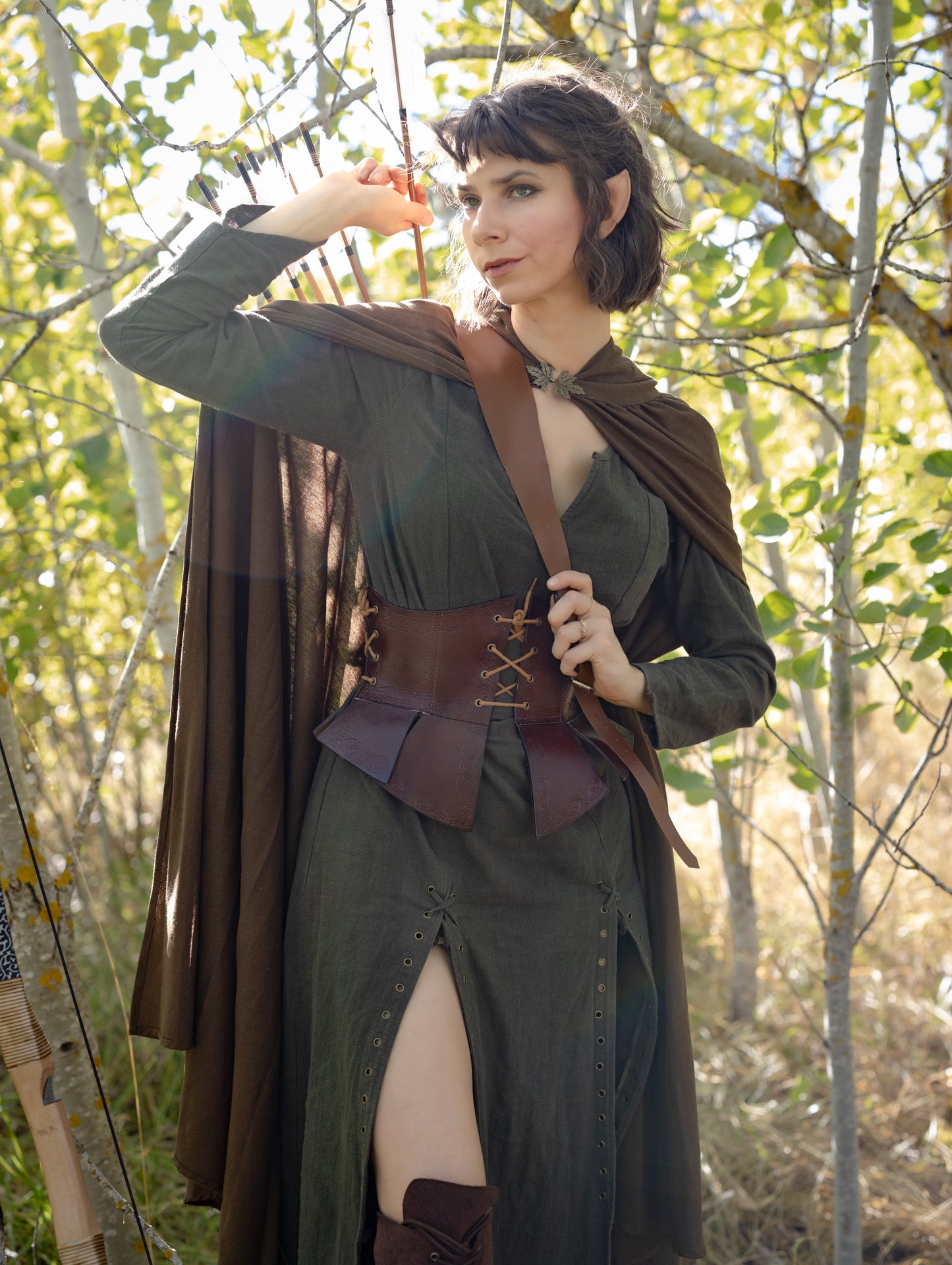 Debossed Leather Underbust Corset